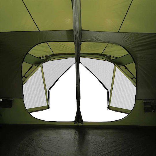 vidaXL Summer Camping Tent Green for 10 People 443x437x229cm