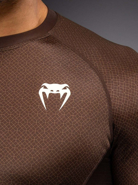Venum Männer Kurze Ärmel Kampfsportshirt VENUM-06052-058 Für Jiu-Jitsu Braun