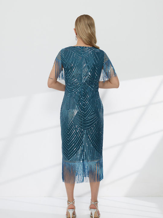 Midi Evening Dress Petrol