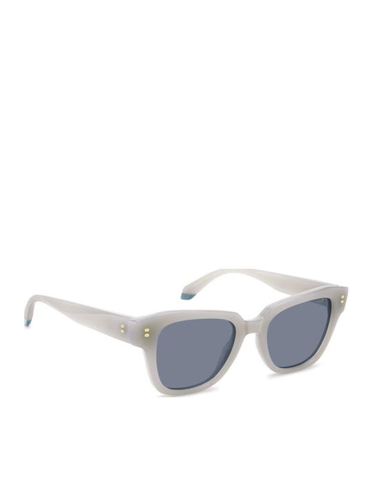 Polaroid Unisex Sunglasses with White Frame and Blue Lens PLD6251/S/X VK6/C3