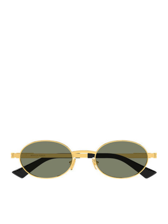 Bottega Veneta Unisex Sunglasses With Gold Metallic Frame And Gold Polarized Mirror Lens BV1470S 004