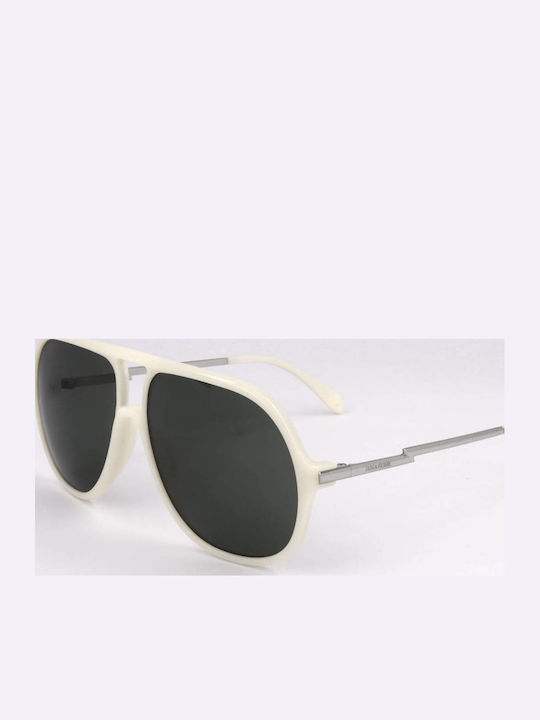 Zadig & Voltaire Unisex Sunglasses with White Frame and Green Lens