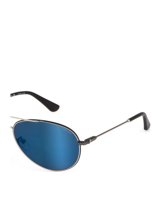 Police Octane 8 Men's Sunglasses with Gold Metal Frame and Blue Gradient Lens SPLL11 K07B