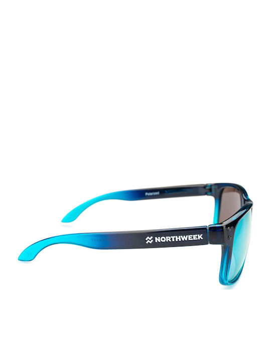Northweek Bold Crystal Unisex Γυαλιά Ηλίου με Μπλε Κοκκάλινο Σκελετό και Μπλε Καθρέφτη Φακό