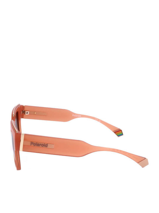 Polaroid Unisex Sunglasses with Orange Plastic Frame and Brown Polarized Lens PLD6198/S 733/SP