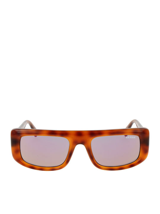Guess Ochelari De Soare Unisex Cu Ramă Din Plastic Neagră Tartarugă Și Lentilă Roz Oglindă GU00138 53C