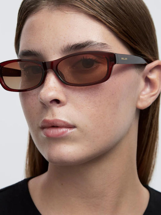 Meller Unisex Γυαλιά Ηλίου με Κόκκινο Κοκκάλινο Σκελετό και Κόκκινο Φακό AMR-MAROONGBROWN