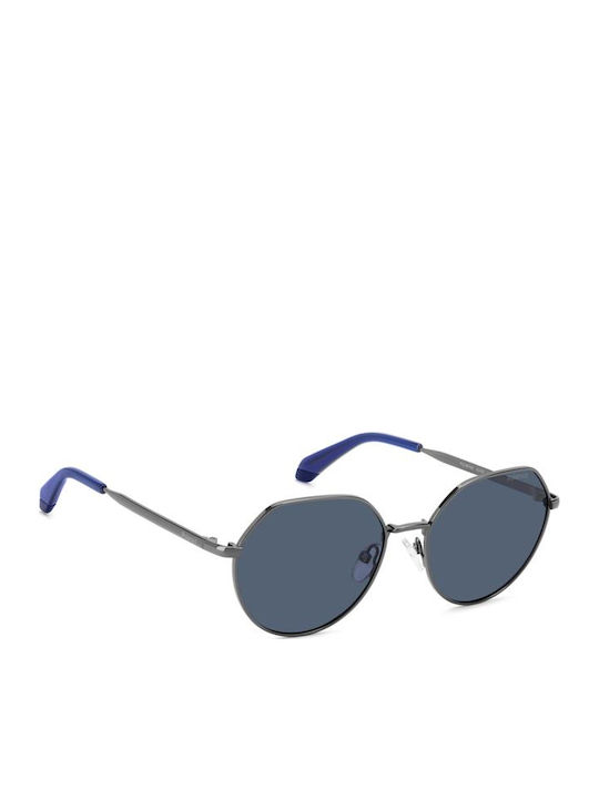 Polaroid Unisex Sonnenbrillen mit Schwarzem Rahmen und Silbernem Spiegel Gläsern PLD8074/S KJ1/C3
