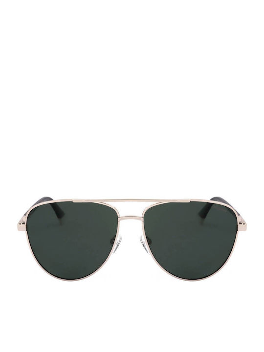 Polaroid Men's Sunglasses with Gold Metal Frame and Green Polarized Lens PLD4126/S J5G/UC