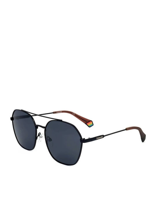Polaroid Unisex Sunglasses with Black Metallic Frame and Grey Polarized Lens PLD6172/S 807/M9