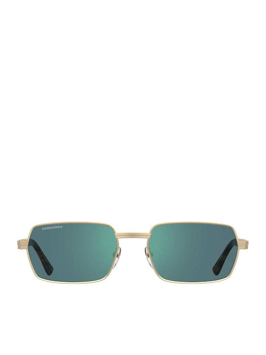 Dsquared2 Unisex Γυαλιά Ηλίου με Χρυσό Μεταλλικό Σκελετό και Πράσινο Φακό D2 0192/S 000/MT
