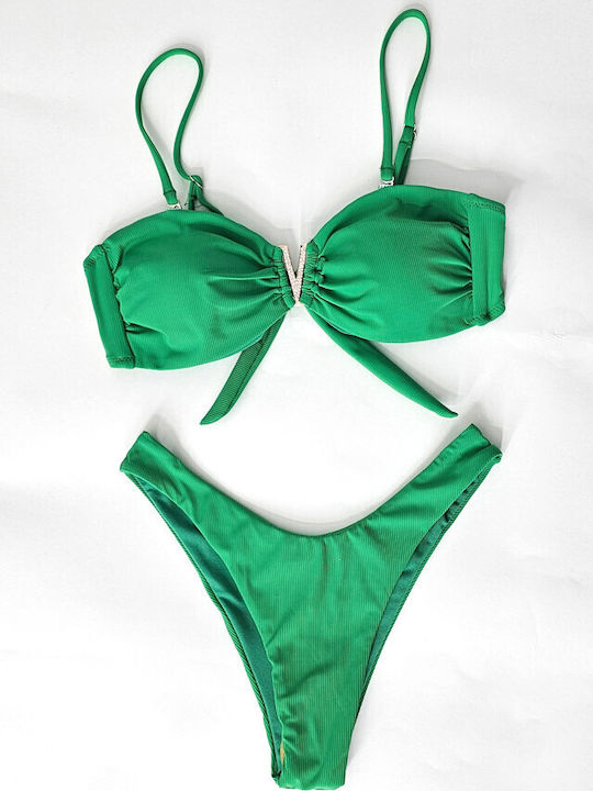 Set Bikini με Ελαφριά Ενίσχυση Green