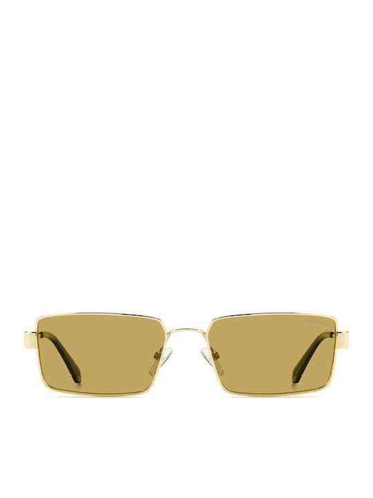 Polaroid Unisex Sunglasses with Gold Metallic Frame and Gold Lens PLD6255/S/X LPE/MU