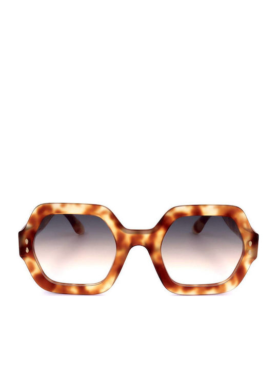 Women's Sunglasses with Brown Tartaruga Plastic Frame and Brown Gradient Lens