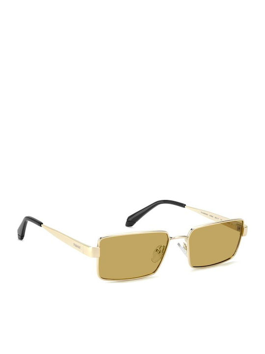 Polaroid Unisex Sunglasses with Gold Metallic Frame and Gold Lens PLD6255/S/X LPE/MU