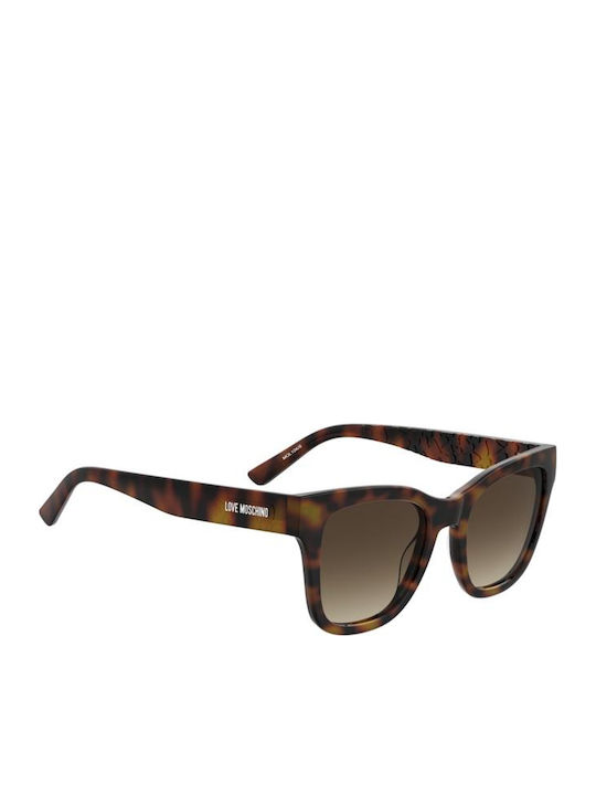 Moschino Unisex Sunglasses with Brown Horn-Rimmed Frame and Brown Lenses MOL104/S WR9/HA
