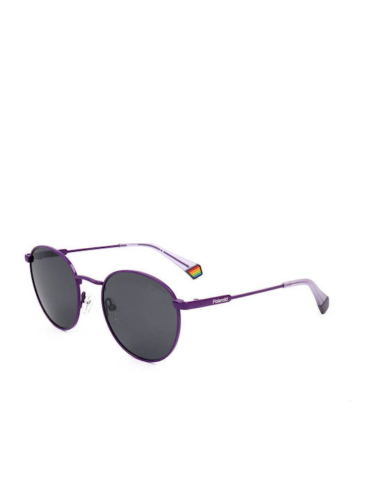 Polaroid Women's Sunglasses with Purple Metal Frame and Gray Polarized Lens PLD6171/S B3V/M9