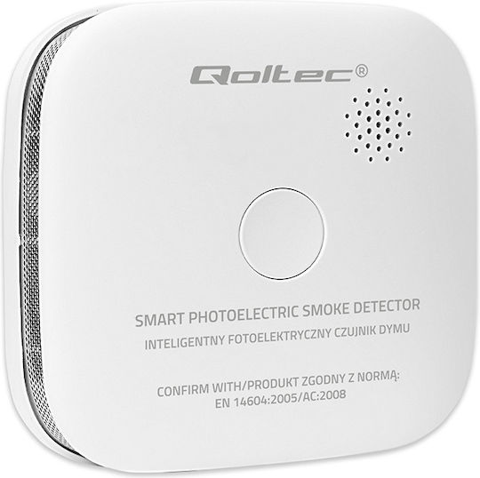Qoltec Zertifizierter Drahtloser Rauchmelder Mit 10-Jähriger Batterielebensdauer 85db Alarm LED