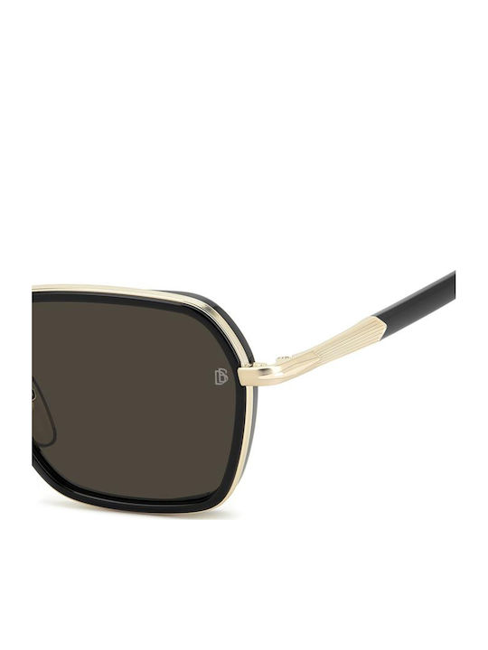 David Beckham Unisex Sunglasses with Gold Metallic Frame and Gold Lens DB 1194/G/S RHL/IR