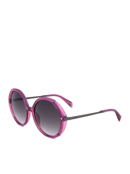 Police Women's Sunglasses with Pink Frame and Gray Gradient Lens SPLD36 07UZ