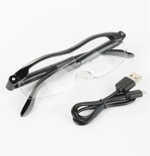 Foxmag24 Ochelari Lupă Cu LED Mărire 160% Reîncărcabil USB Unisex