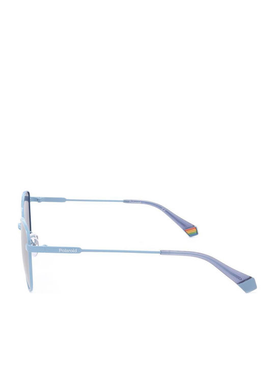Polaroid Damen Sonnenbrille mit Blau Holz Gestell und Blau Polarisiert Linse PLD6188/S MVU/C3