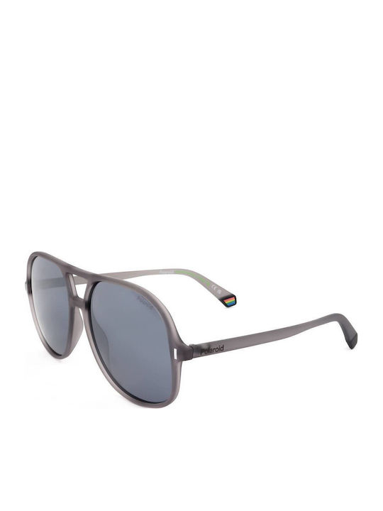 Polaroid Unisex Sunglasses with Gray Plastic Frame and Silver Mirror Lens PLD6217/S Bri/dg