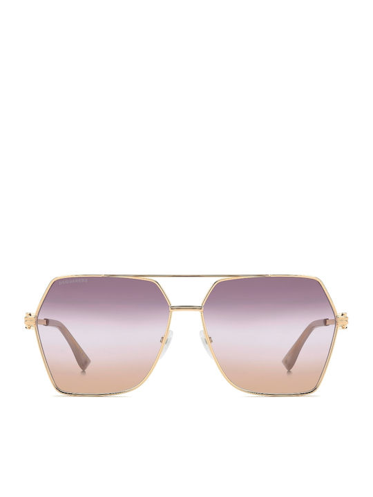 Dsquared2 Unisex Sunglasses With Gold Metallic Frame D2 0206/S 000/QR