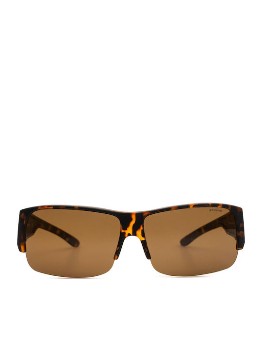 Polaroid Suncover Men's Sunglasses with Brown Tartaruga Plastic Frame and Brown Polarized Lens