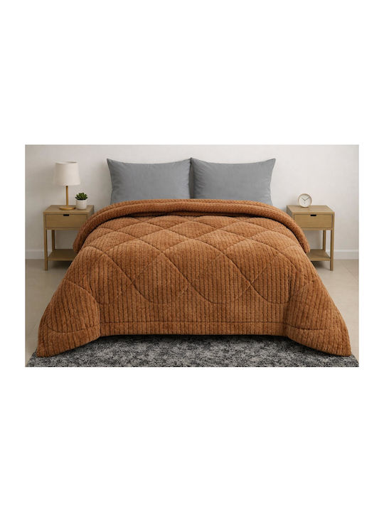 Duvet Cover Double 220x240cm Rabbit Velvet Brown