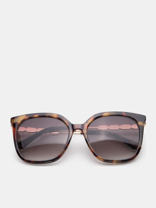 Luigi Unisex Sunglasses With Brown Metallic Frame And Brown Lens