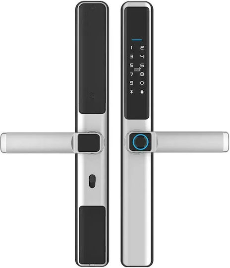 Încuietoare Smart Wifi Ușă Pvc Termopan Mentor Sy139s 5în1 Argintie