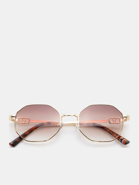 Luigi Unisex Sunglasses With Brown Metallic Frame And Brown Lens 4862214