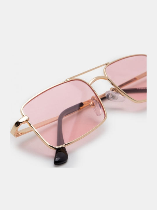Luigi Unisex Sunglasses With Pink Metallic Frame And Pink Lens 4864507
