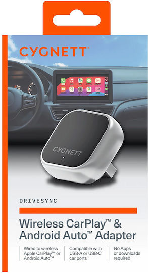 Adaptor Auto Wireless Bluetooth Carplay Android Auto Gri