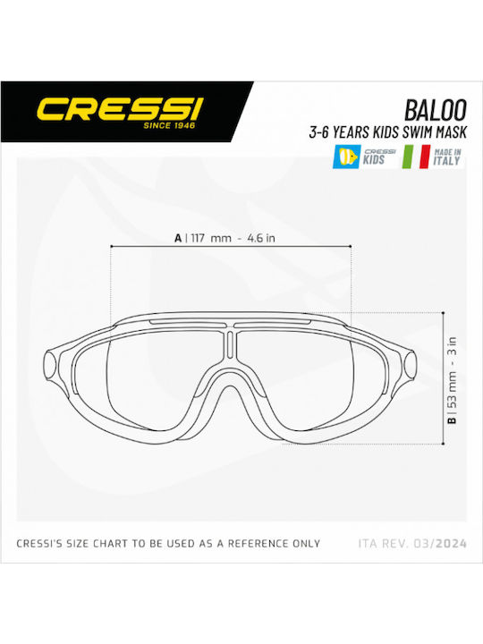 CressiSub Baloo Kid Γυαλιά Κολύμβησης Παιδικά με Αντιθαμβωτικούς Φακούς Ροζ Ροζ