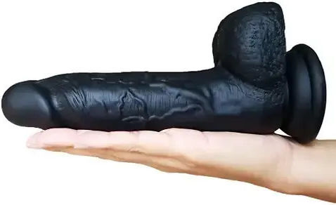 Ρεαλιστικό Dildo με Βεντούζα Μαύρο 17cm