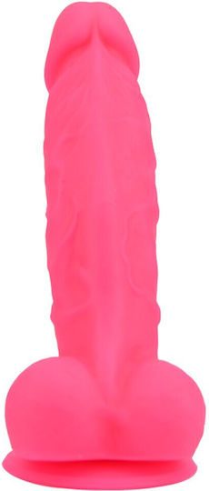 Loving Joy Silicone Dildo Ρεαλιστικό Dildo με Όρχεις και Βεντούζα Ροζ 20cm