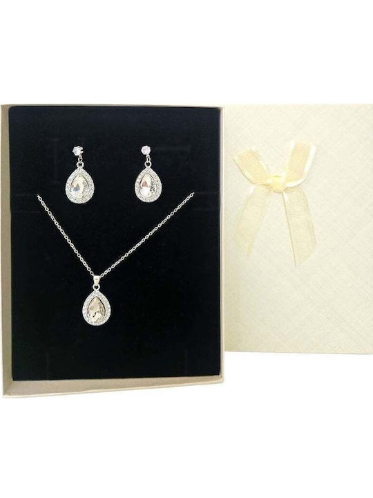 Set De Bijuterii Velve Classic Drop Pentru Femei Din Otel Inoxidabil Colier Cercei Design Elegant Picătură În Cutie Cadou