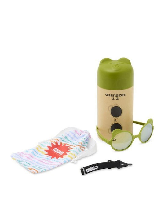 KiETLA Ourson Unbreakable Baby Sunglasses with Polarized Mirror Lens Green for 0-1 Year