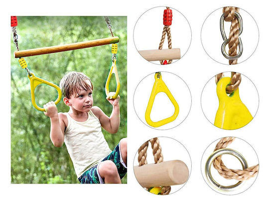 Inele pentru copii Bară de gimnastică pentru copii 2 1 Frânghie de siguranță Galben Aria Trade