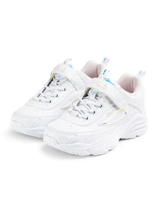 Kids Sports Shoes Running with Hoop & Loop Closure White