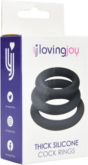 Loving Joy Set Ringe Schwanz & Hoden Silikon Gray 3Stück