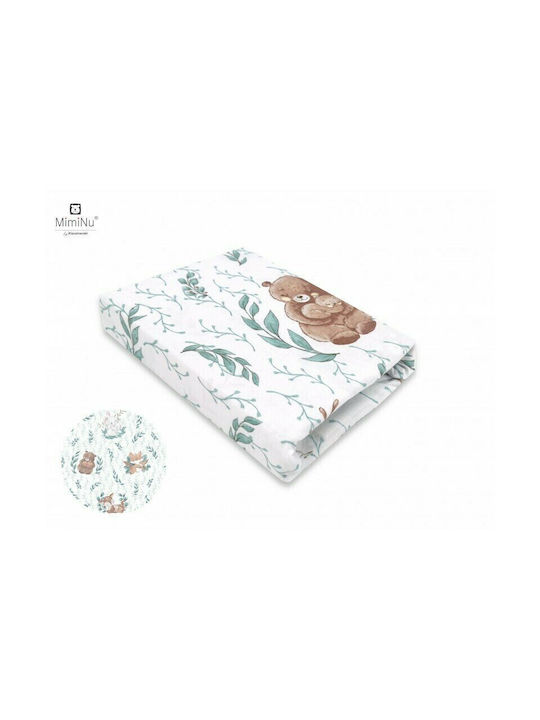 MimiNu Lenjerie De Patut Bebe Pentru Patut Din Bumbac Cu Cauciuc Bej 50.5x84.5cm