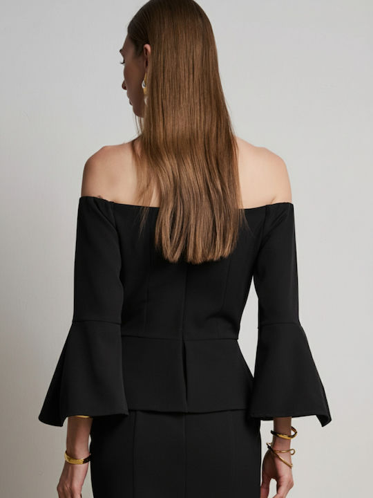 Midi Abendkleid Schwarz