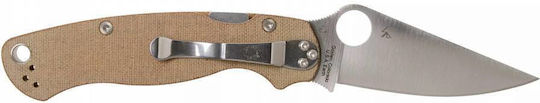 Spyderco Paramilitary 2 Cuțit Maro în Husă