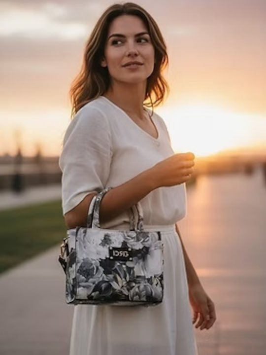 Fabric Women's Tote Handbag Silver