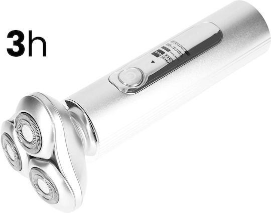 Avizar Cordless Electric Shaver 3 Blades Led Display Travel Lock Function Silver