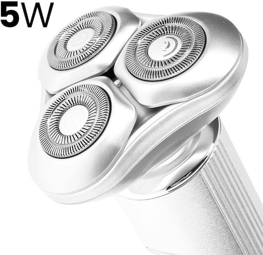 Avizar Cordless Electric Shaver 3 Blades Led Display Travel Lock Function Silver