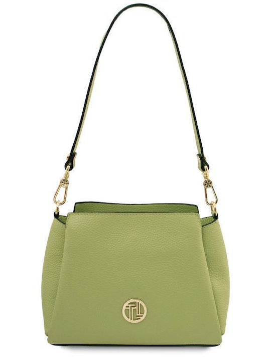 Leather Women's Shoulder Bag Gold